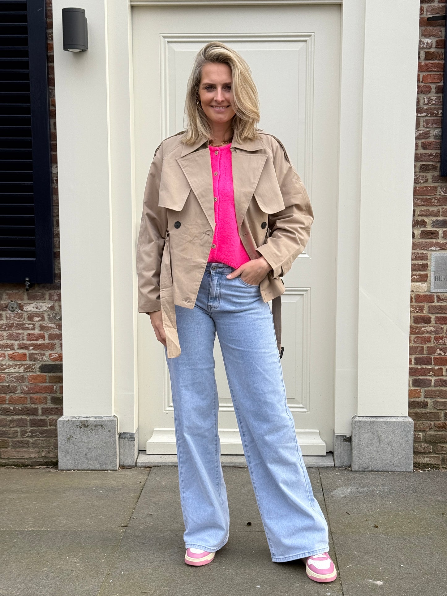Trenchcoat Kort Beige