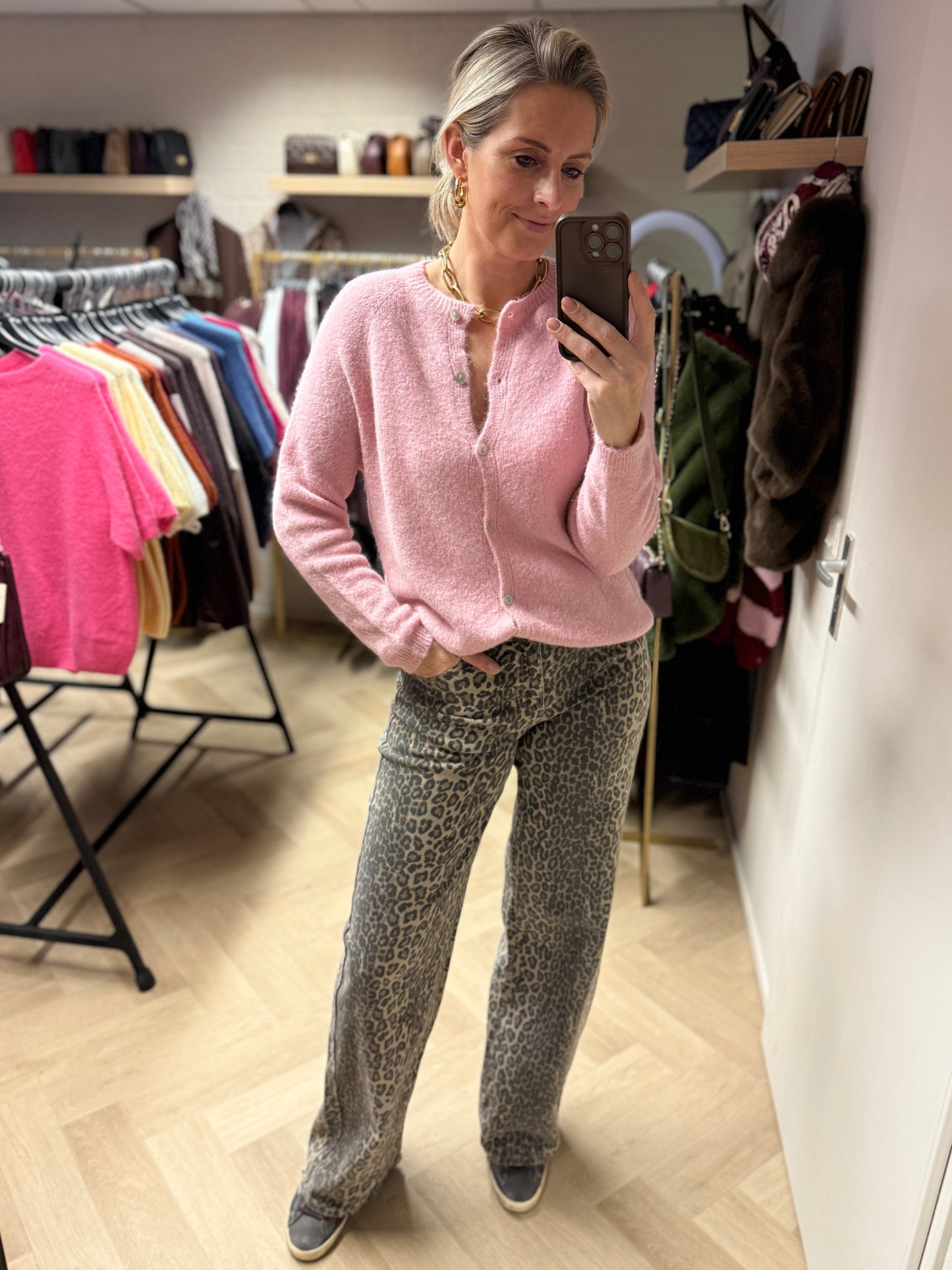 Vest Claudia Lange Mouw Alpaca Zachtroze