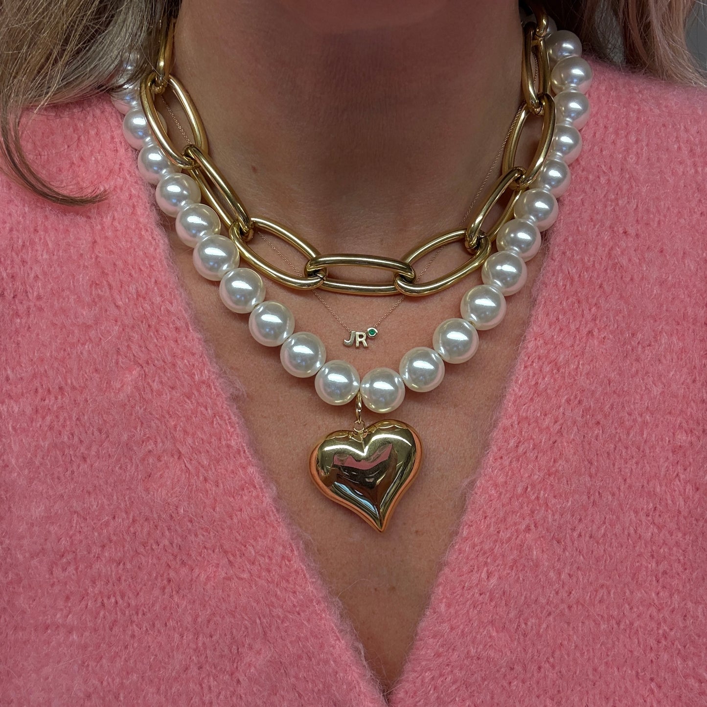 Ketting Hart Parels Goud