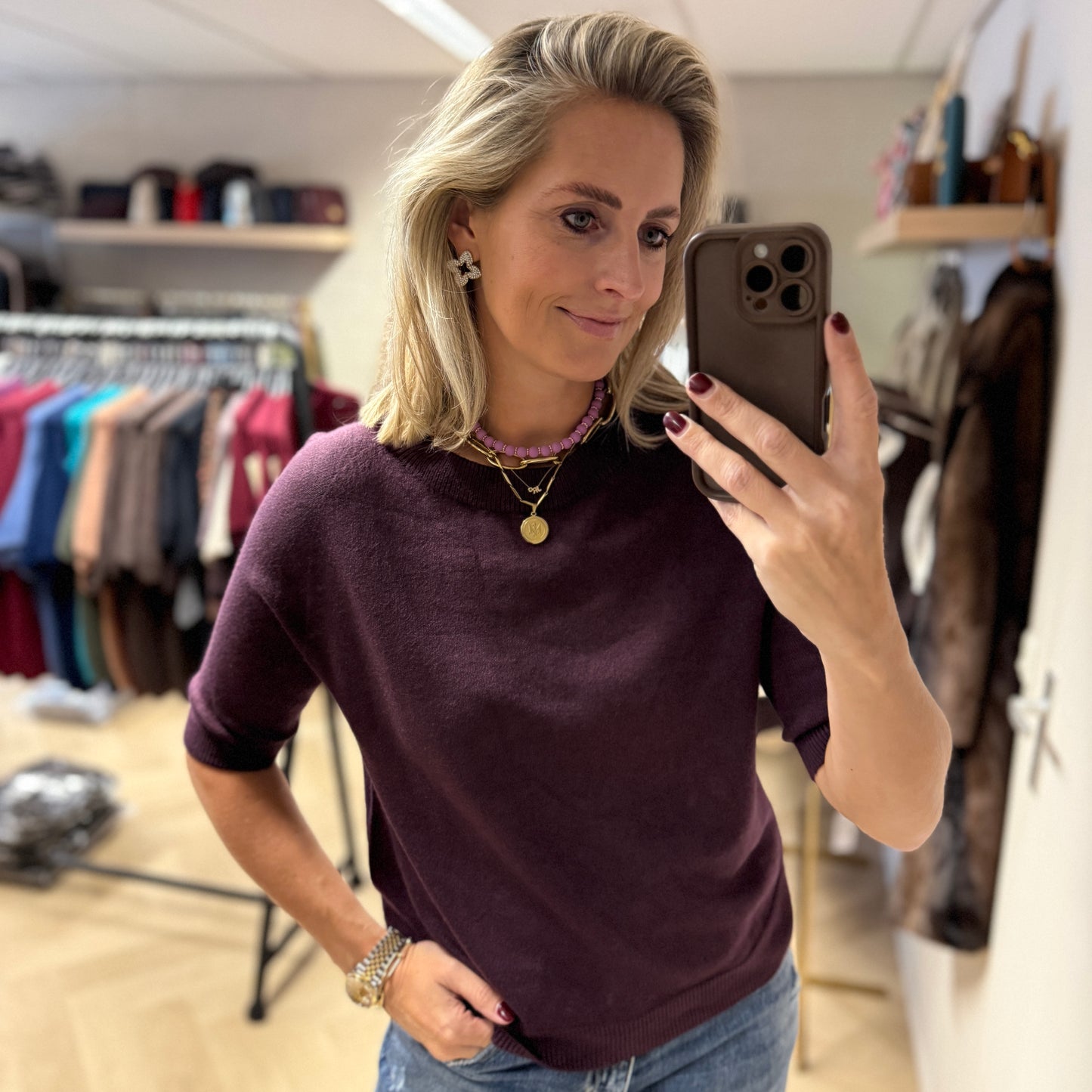 Trui Suzie Viscose Aubergine