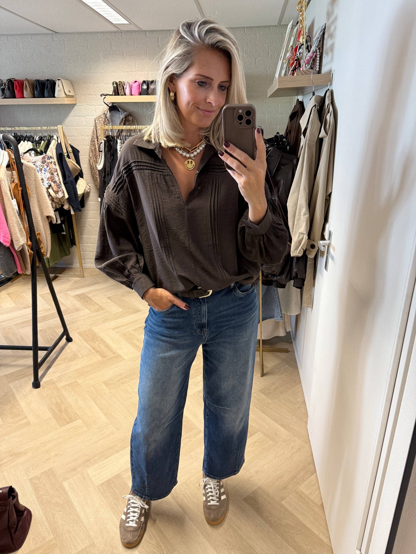 Blouse Stella Viscose Donkerbruin