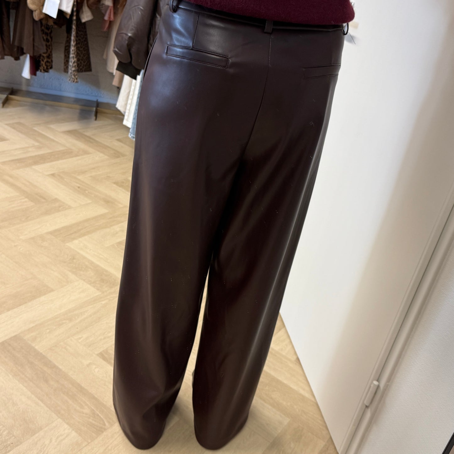 Pantalon Farah Pu Leather Choco Bruin