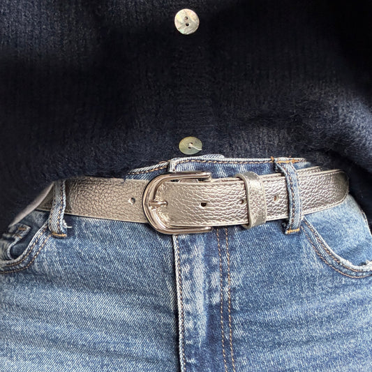 Riem Suus Leer Zilver