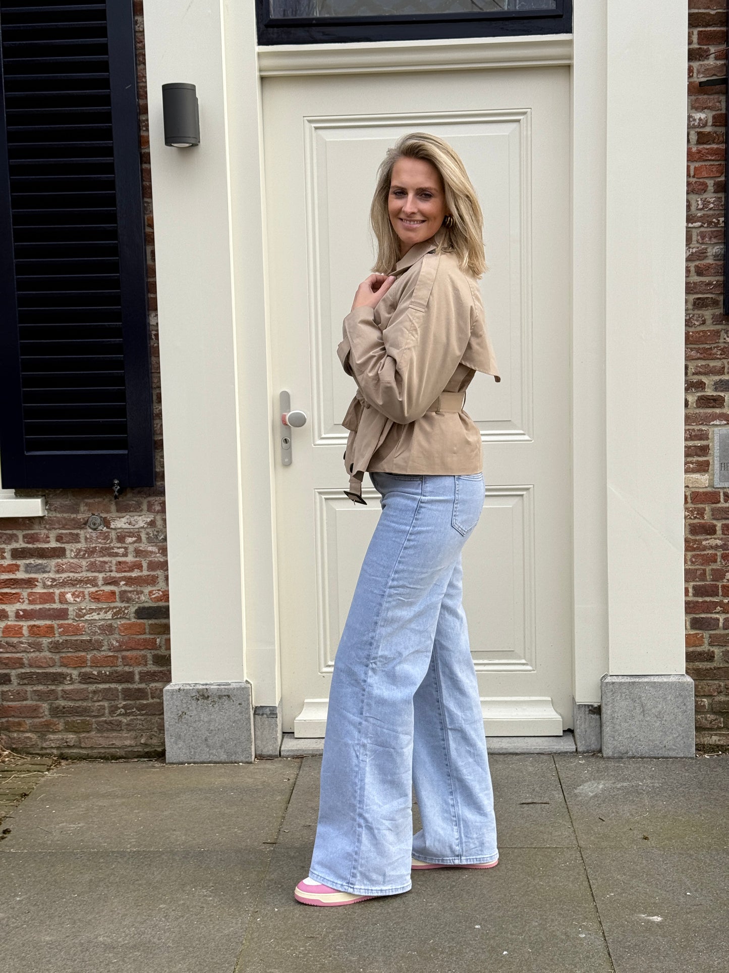Trenchcoat Kort Beige