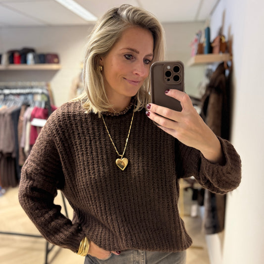 Trui Jet Grof Gebreid Choco