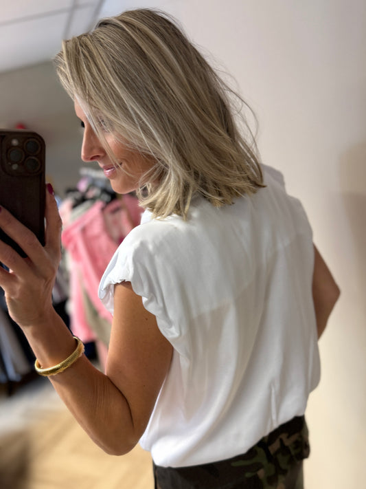 Blouse Nikki Satijn Koord Wit