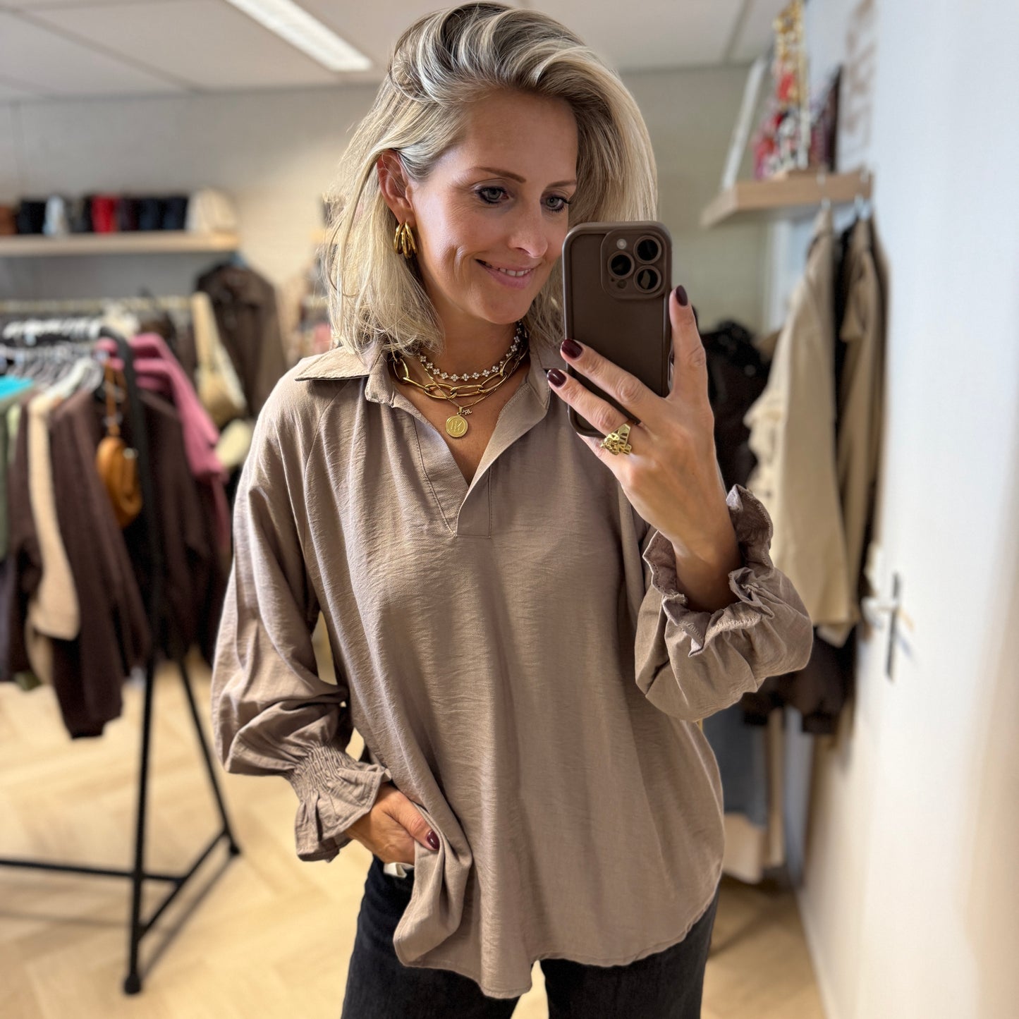 Blouse Joan Viscose Taupe