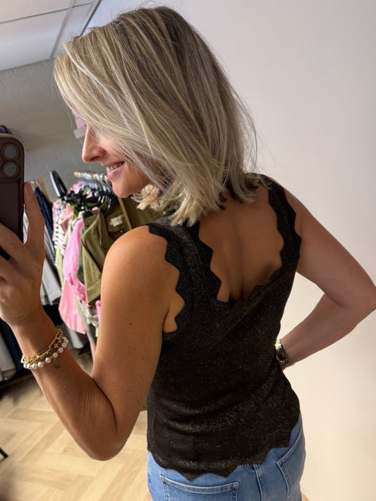 Top Stella Viscose Lurex Bruin