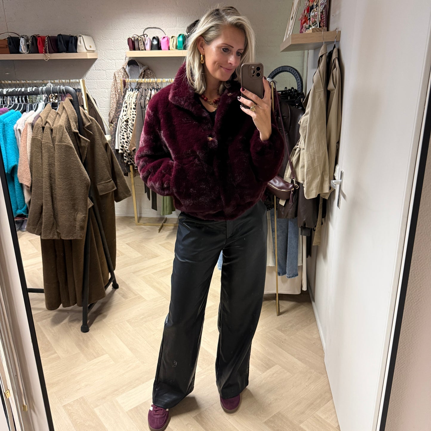 Jack Esmee Faux Fur Burgundy