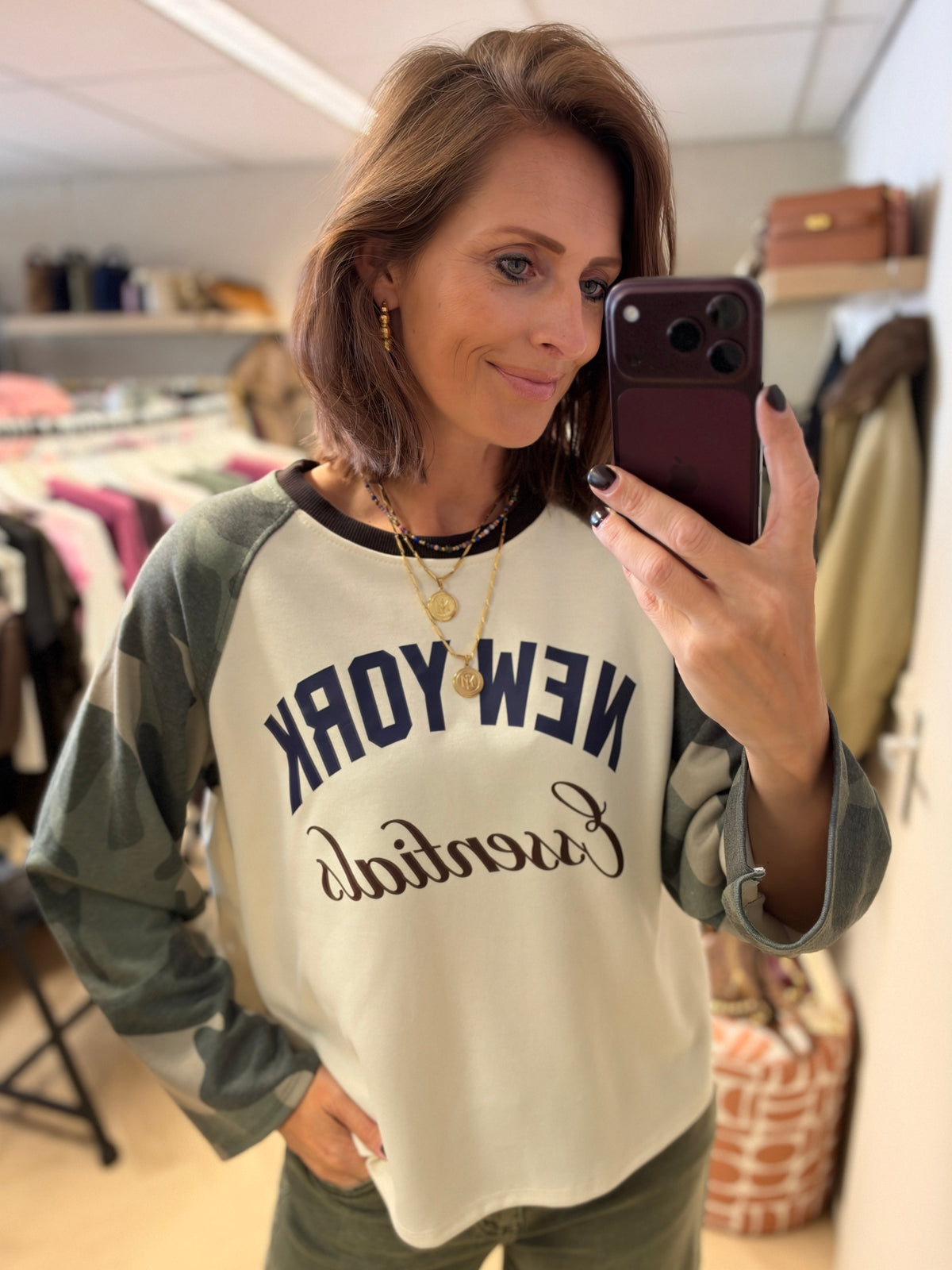 Longsleeve Raglan Army NY Essentials Bruin