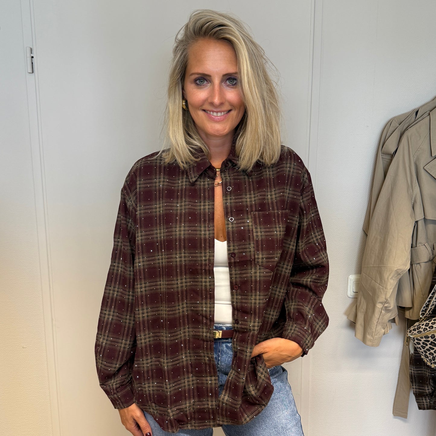 Blouse Janet Ruit Strass Bordeaux