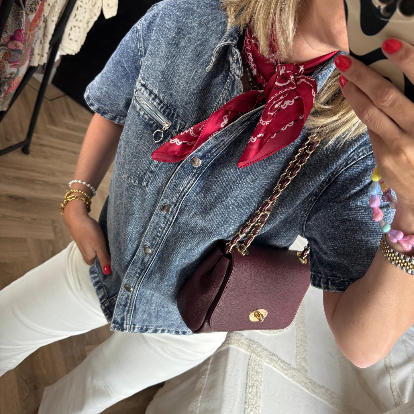 Blouse Kelly Denim Korte Mouw
