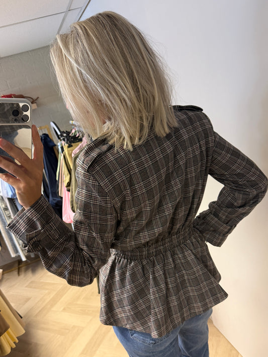 Blazer Jill Ruit Zwart Grijs Bruin