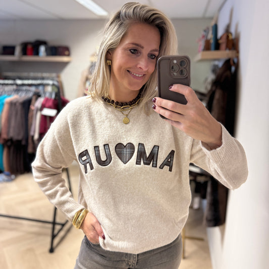 Trui Knitted Amour Beige