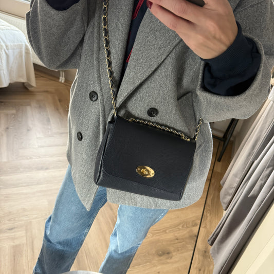 Tas Nina Leder Donkerblauw