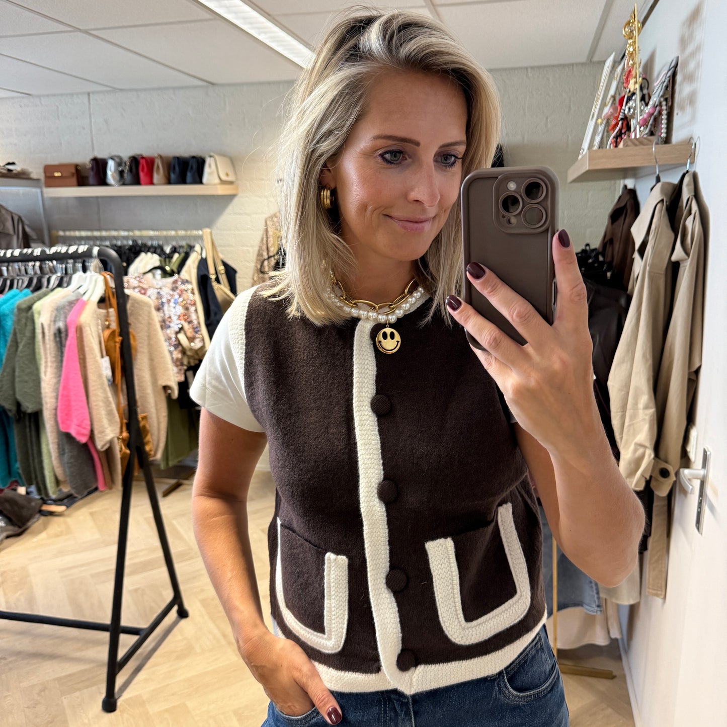 Gilet Carry Choco Offwhite