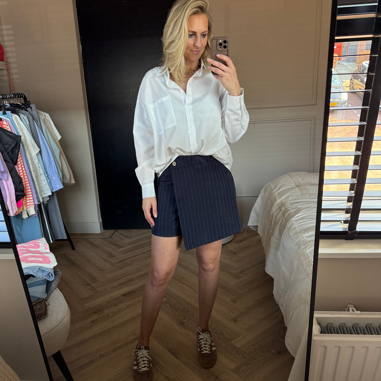 Skort Eva Pinstripe Blauw