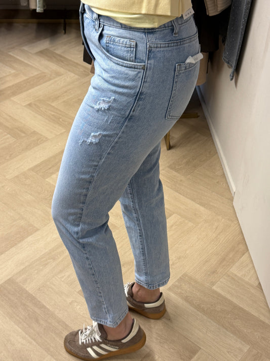 Jeans Eva Mom Fit Light Denim Damage