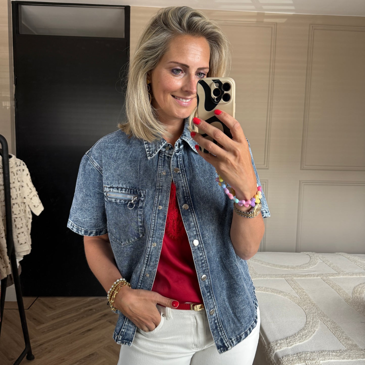 Blouse Kelly Denim Korte Mouw