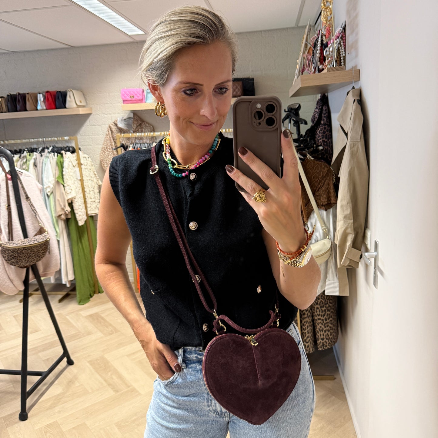 Tas Lamour Suède Burgundy