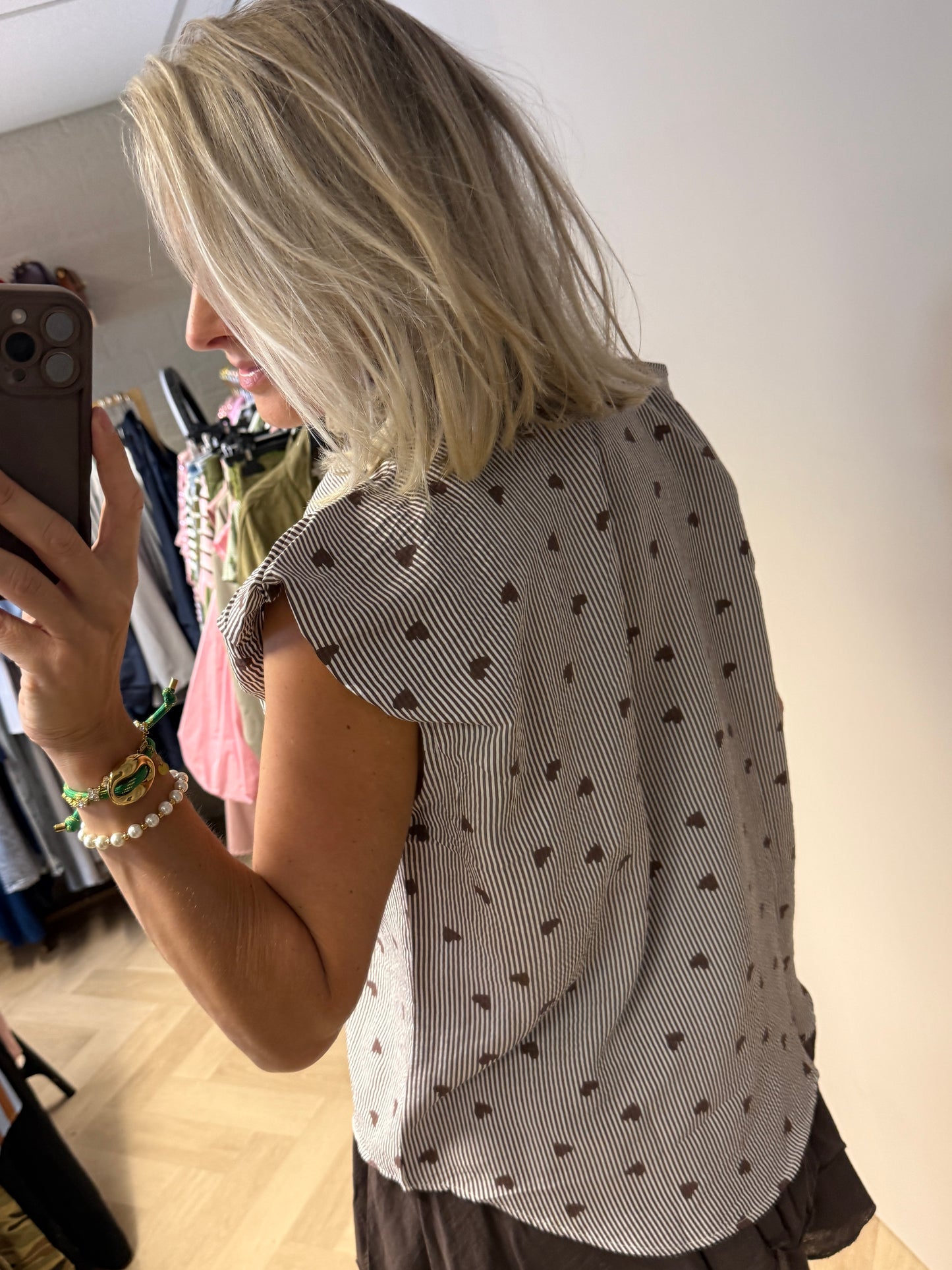 Blouse Jill Streep Hartjes Bruin