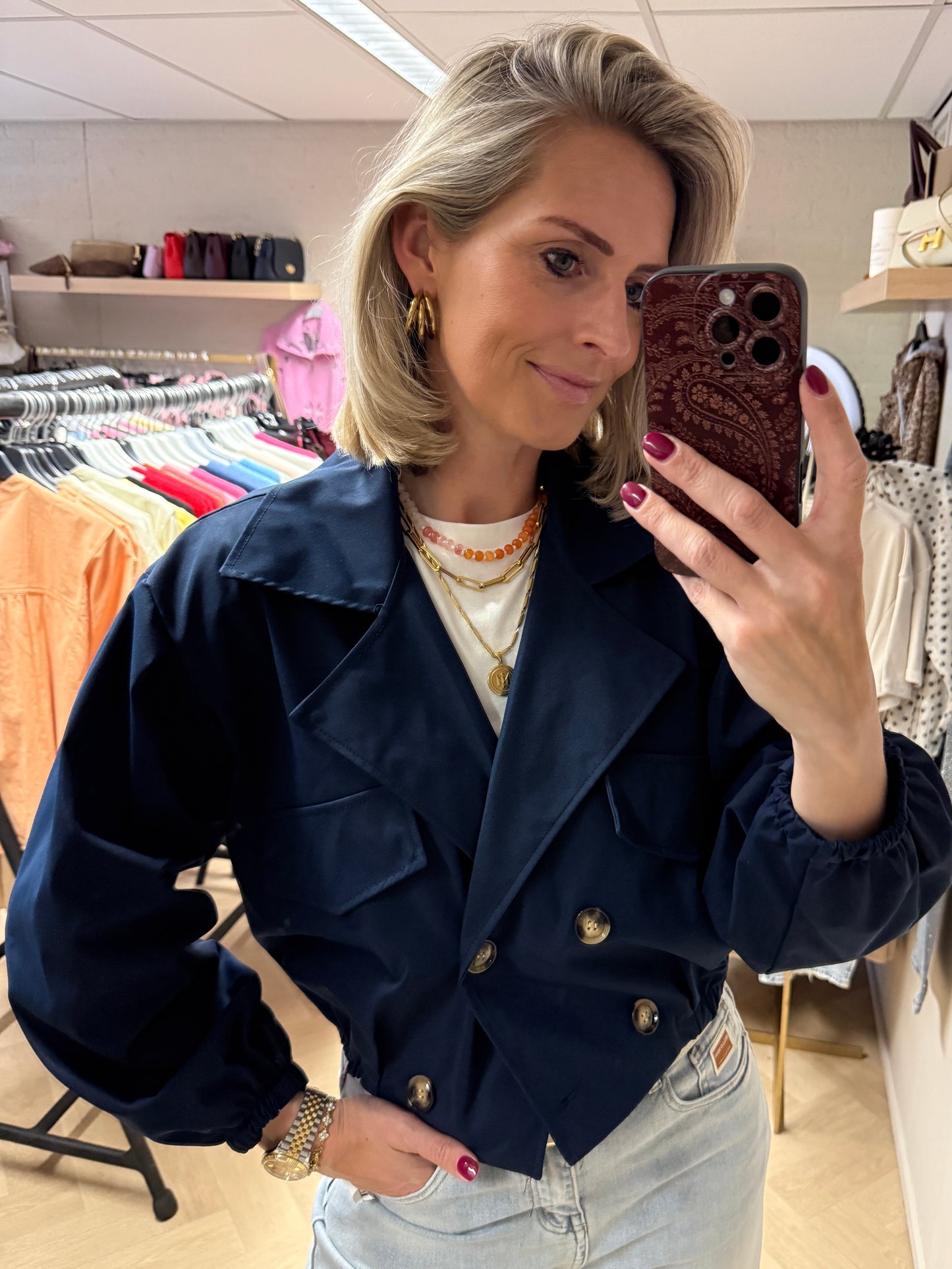 Jas Trench Donkerblauw