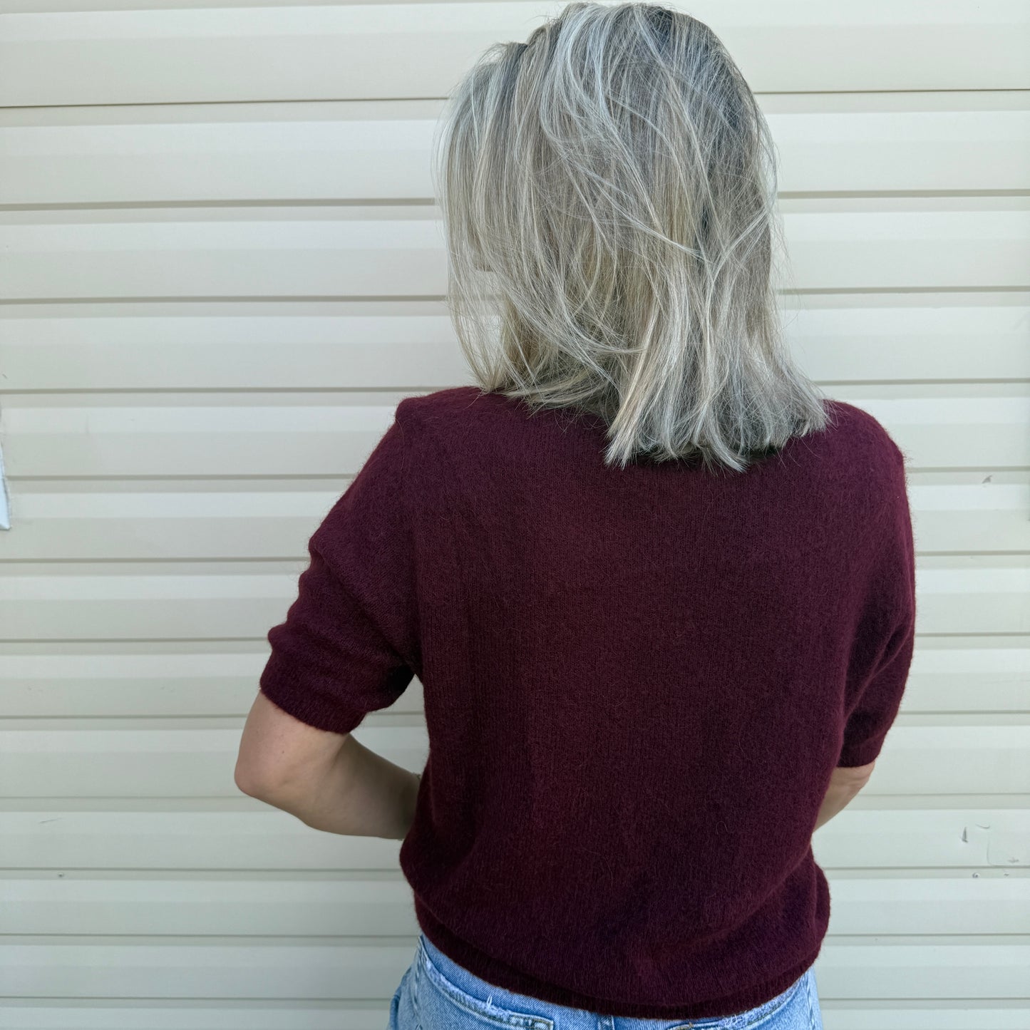 Trui Claudia V-Hals Alpaca Burgundy