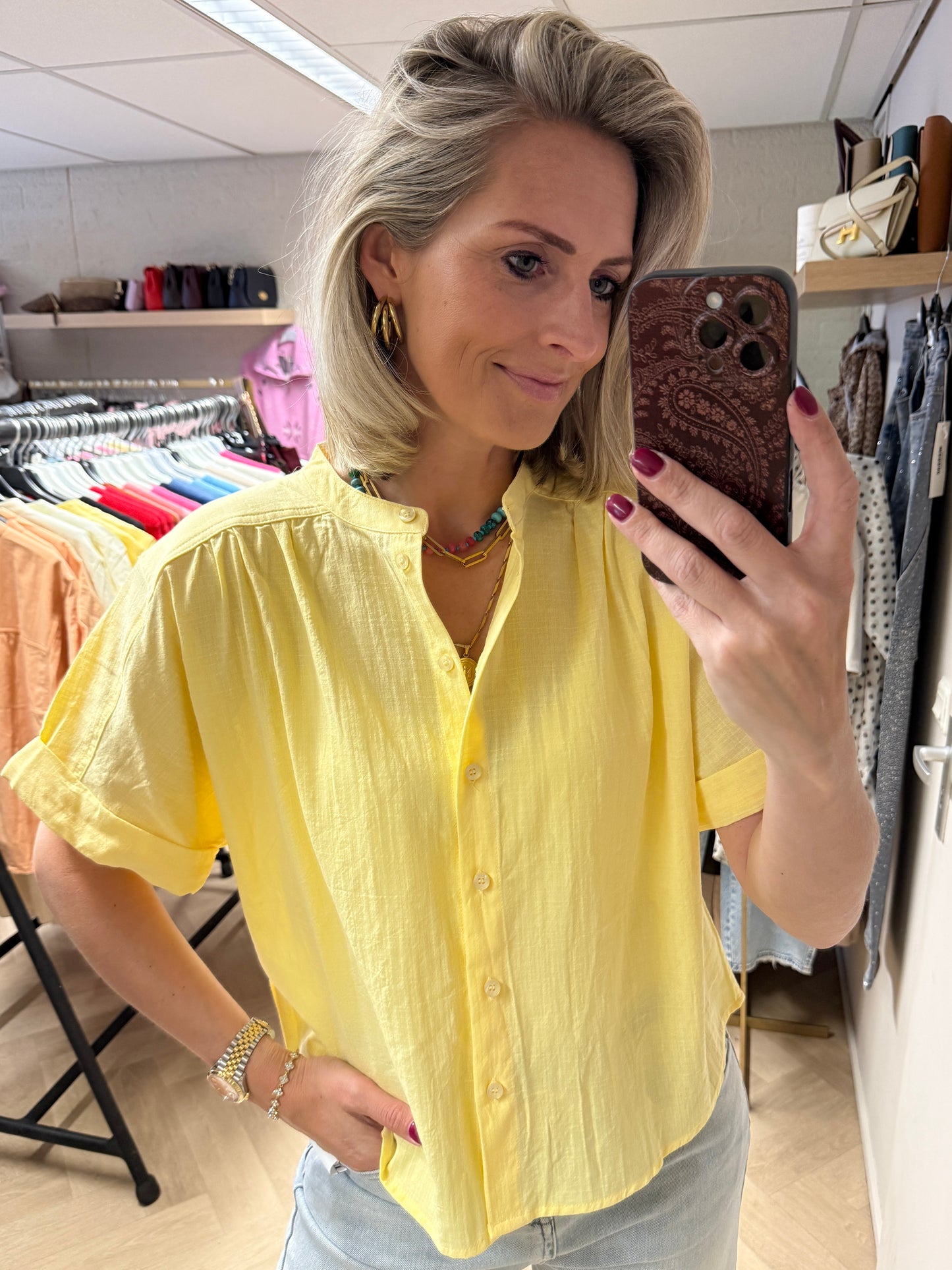 Blouse Kyra Katoen Zachtgeel