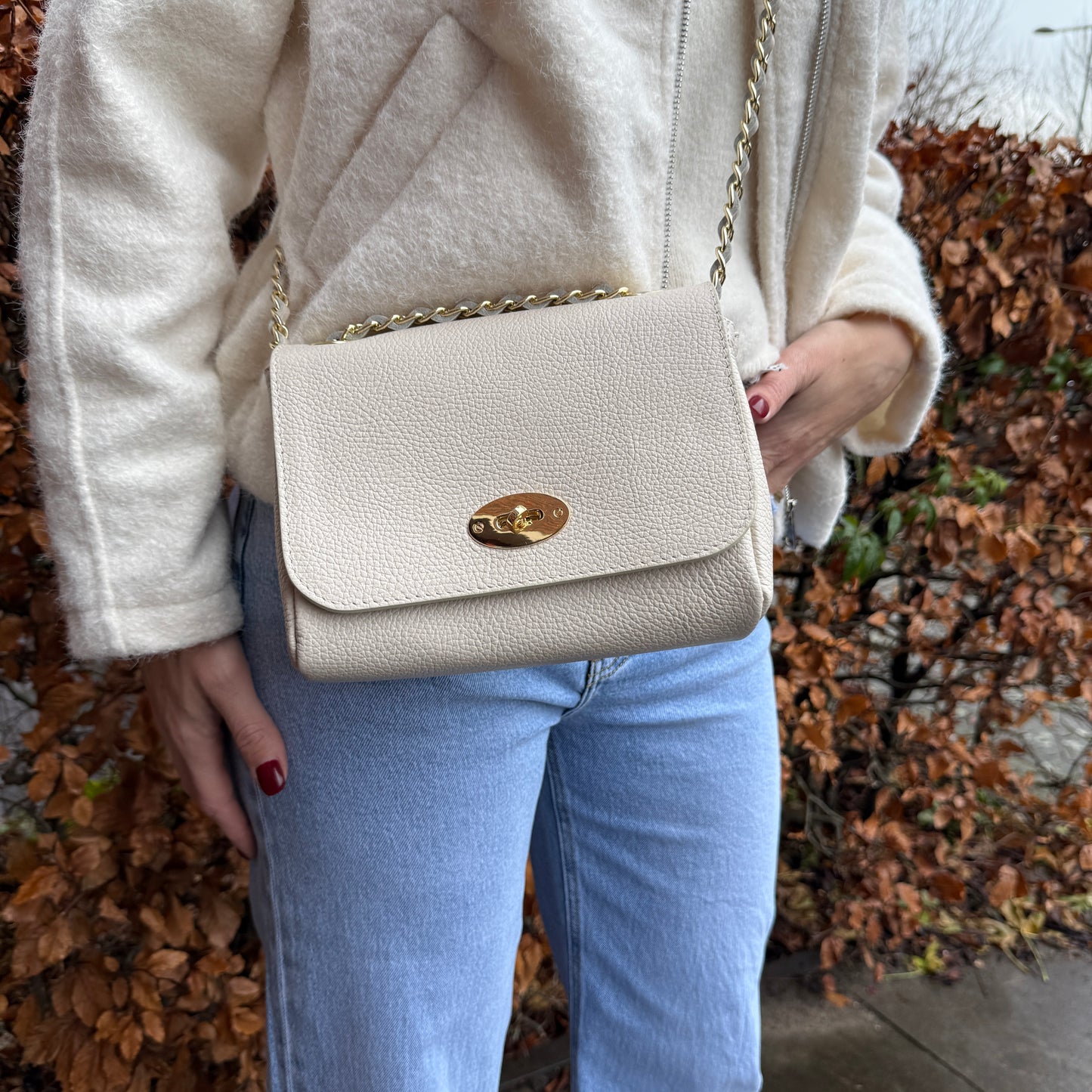 Tas Nina Leder Offwhite