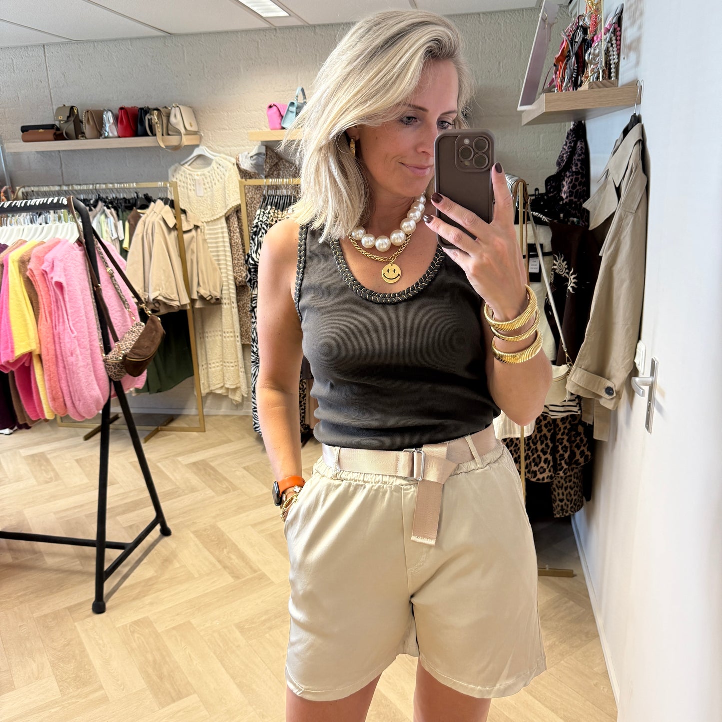 Short Joan Shine Beige