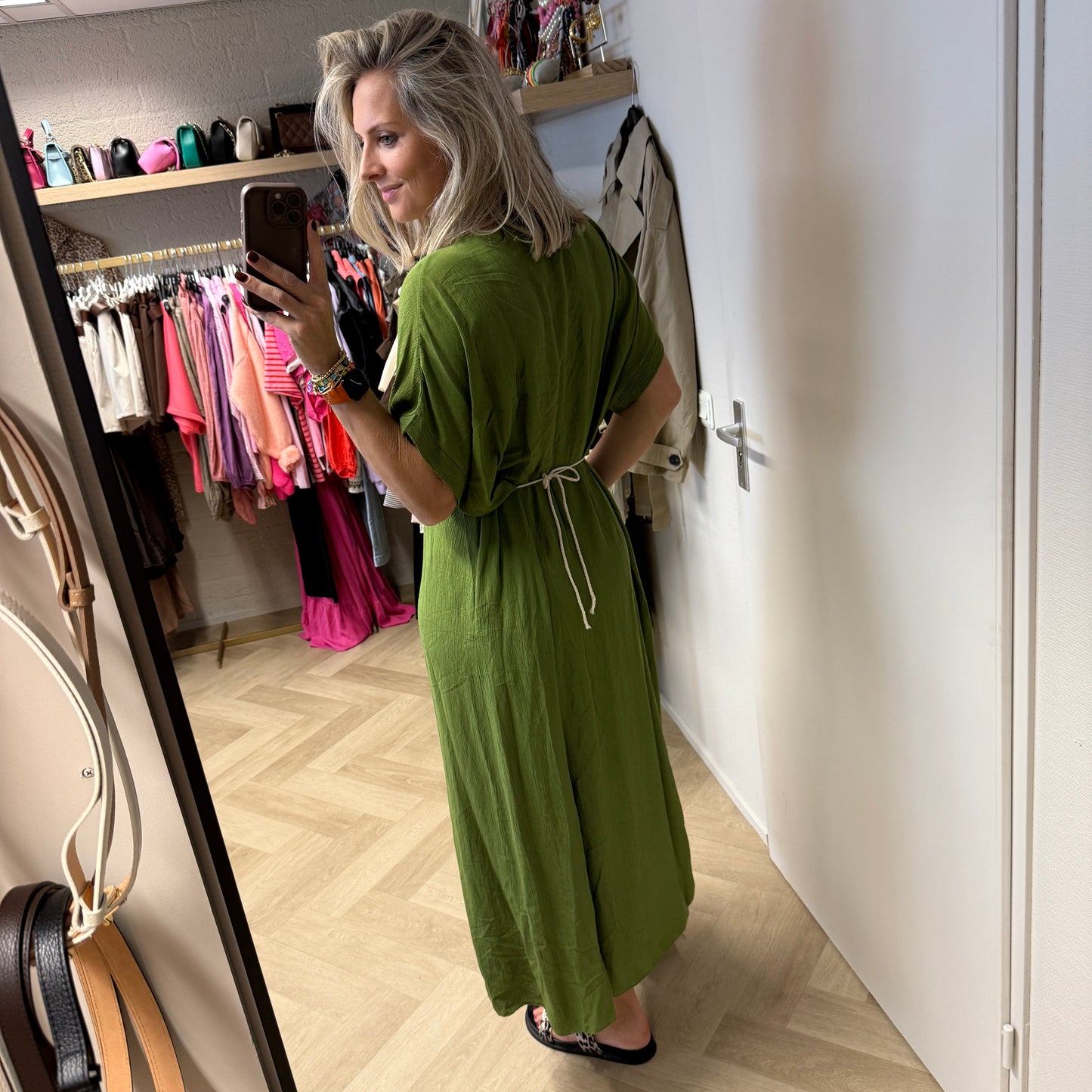 Jurk Joos Kralen Limegroen
