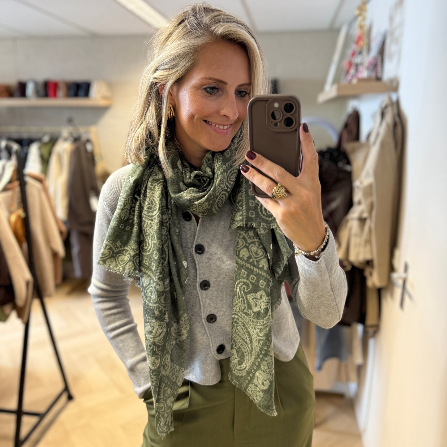 Sjaal Paisley Groen