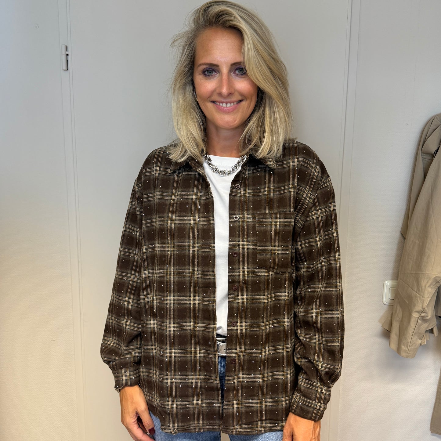 Blouse Janet Ruit Strass Choco