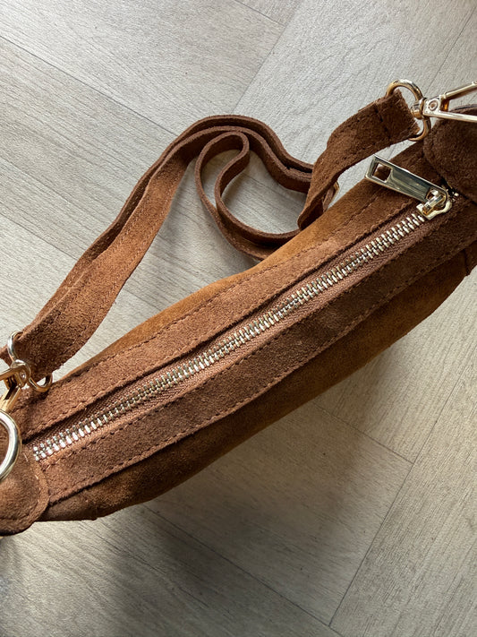 Tas Monica Suède Cognac