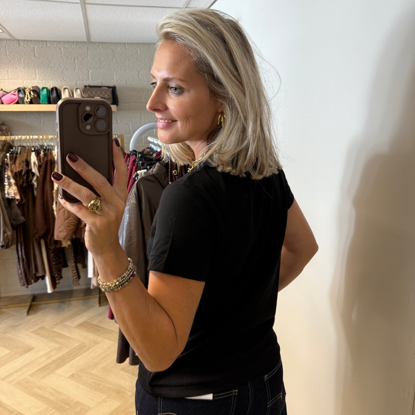 T-shirt Basis Zwart
