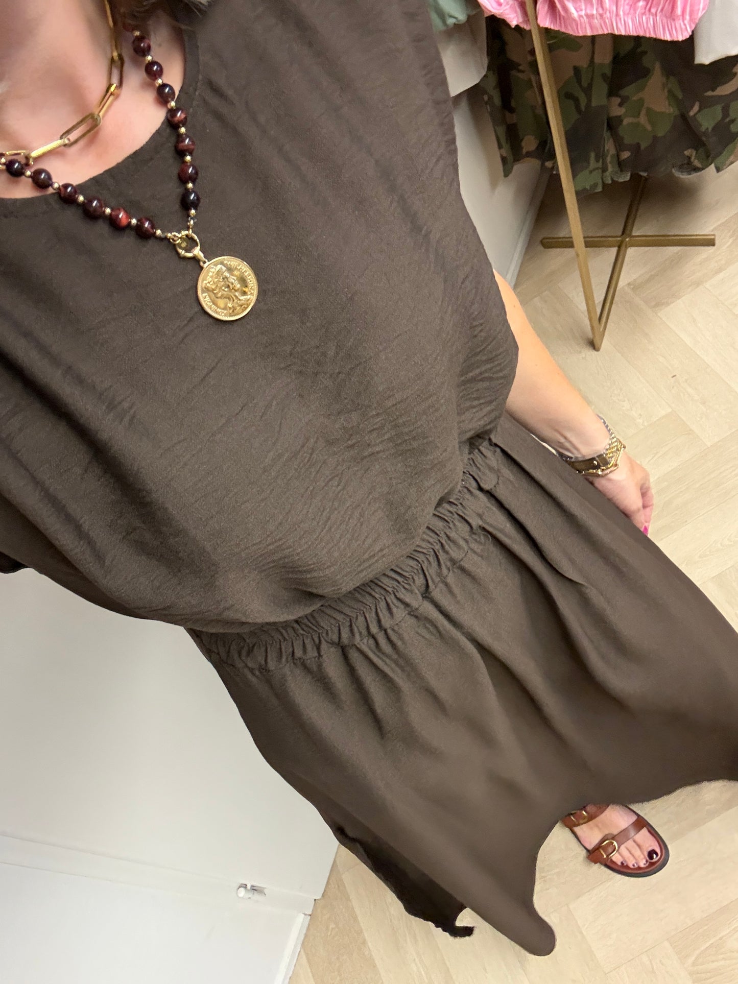 Co Ord Set Jurk Lola Donkerbruin