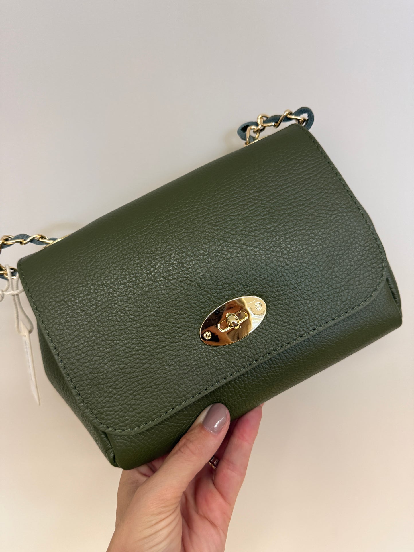 Tas Nina Leder Armygroen