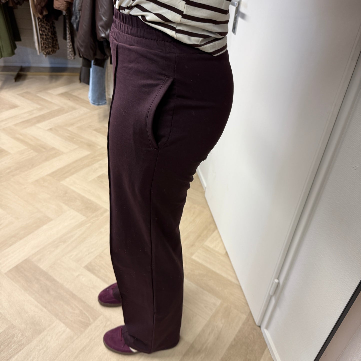 Broek Stephanie Katoen Aubergine
