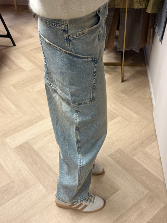 Jeans QH Side Pockets Denim Beige