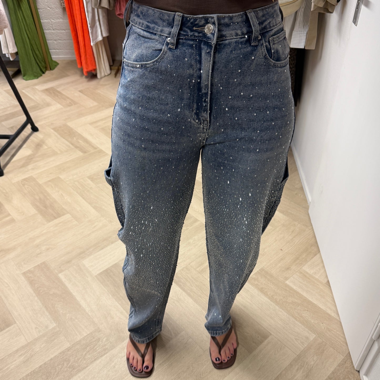 Jeans Sterre Worker Strass Denim