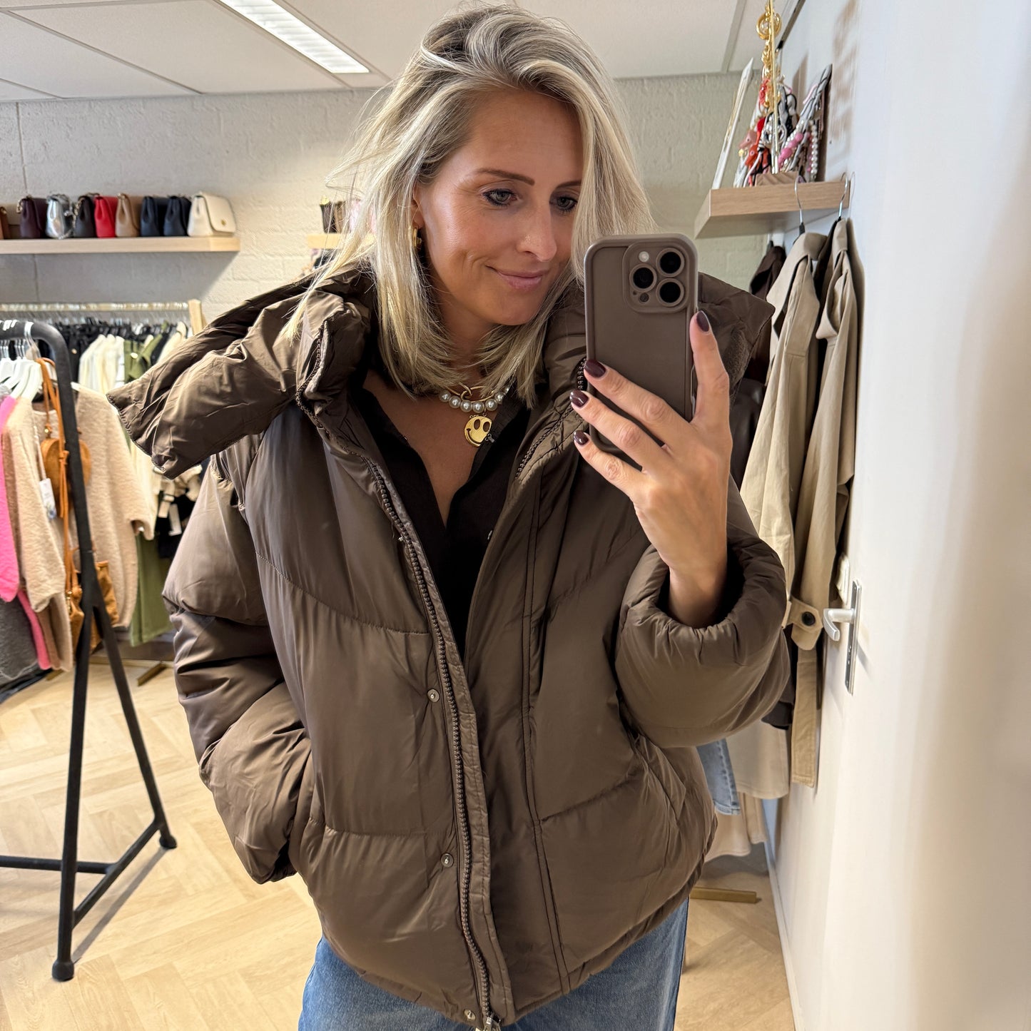 Puffer Jacket Fenna Choco Bruin