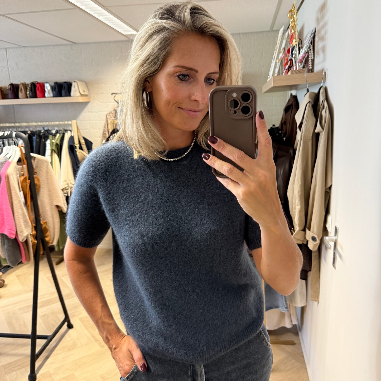 Trui Claudia Alpaca Steenblauw