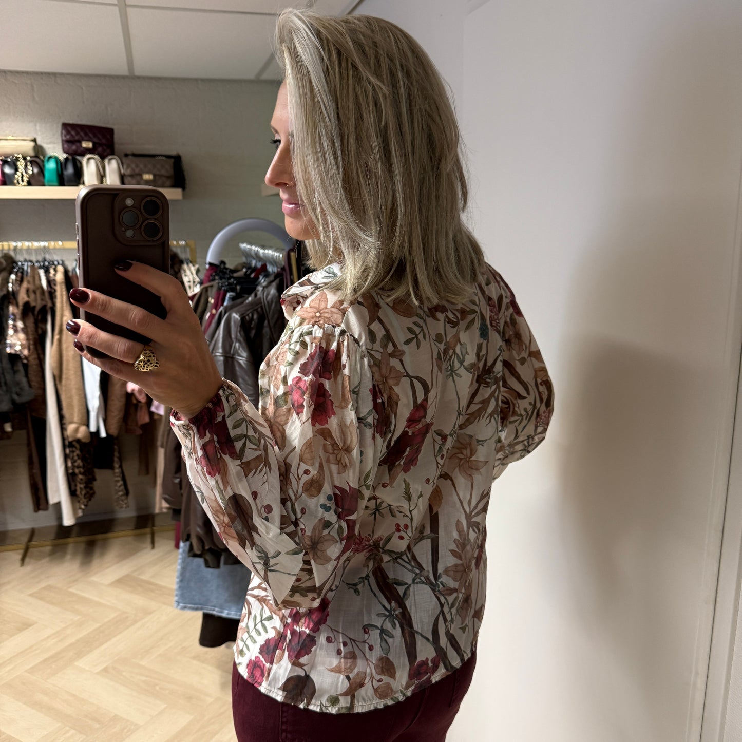 Blouse Georgina Flowers Wit