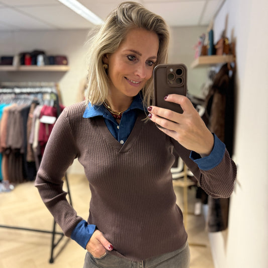 Trui Elza Denim Knit Choco