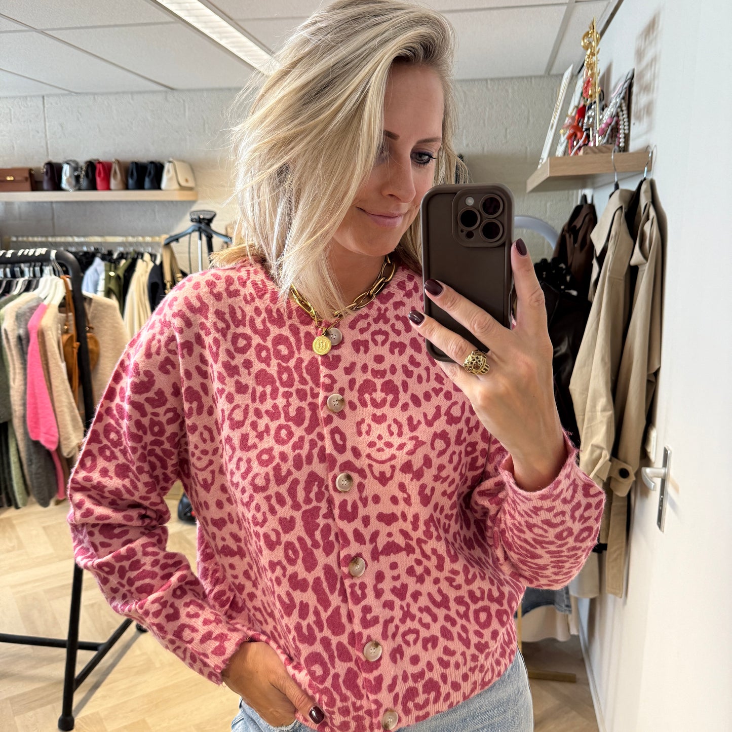 Vest Lala Leopard Roze