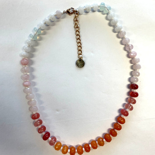 Ketting Stenen Multi Oranje