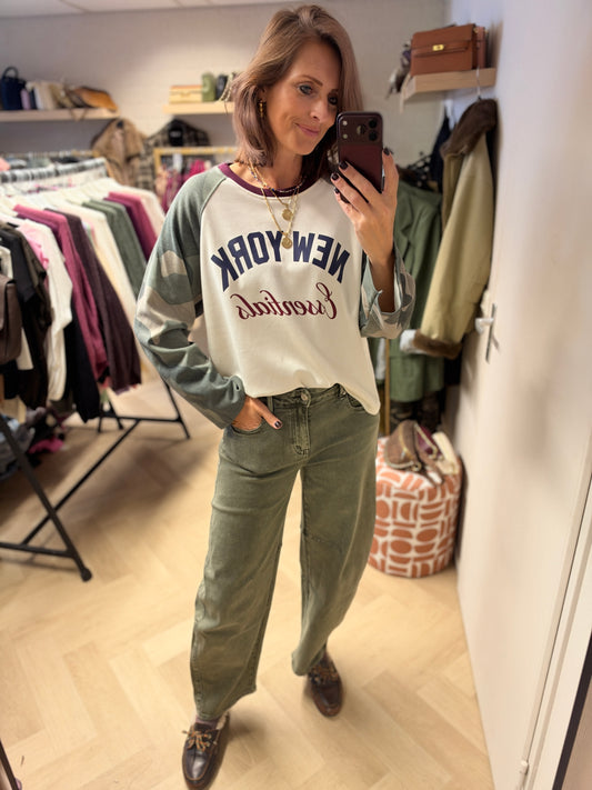 Longsleeve Raglan Army NY Essentials Bordeaux