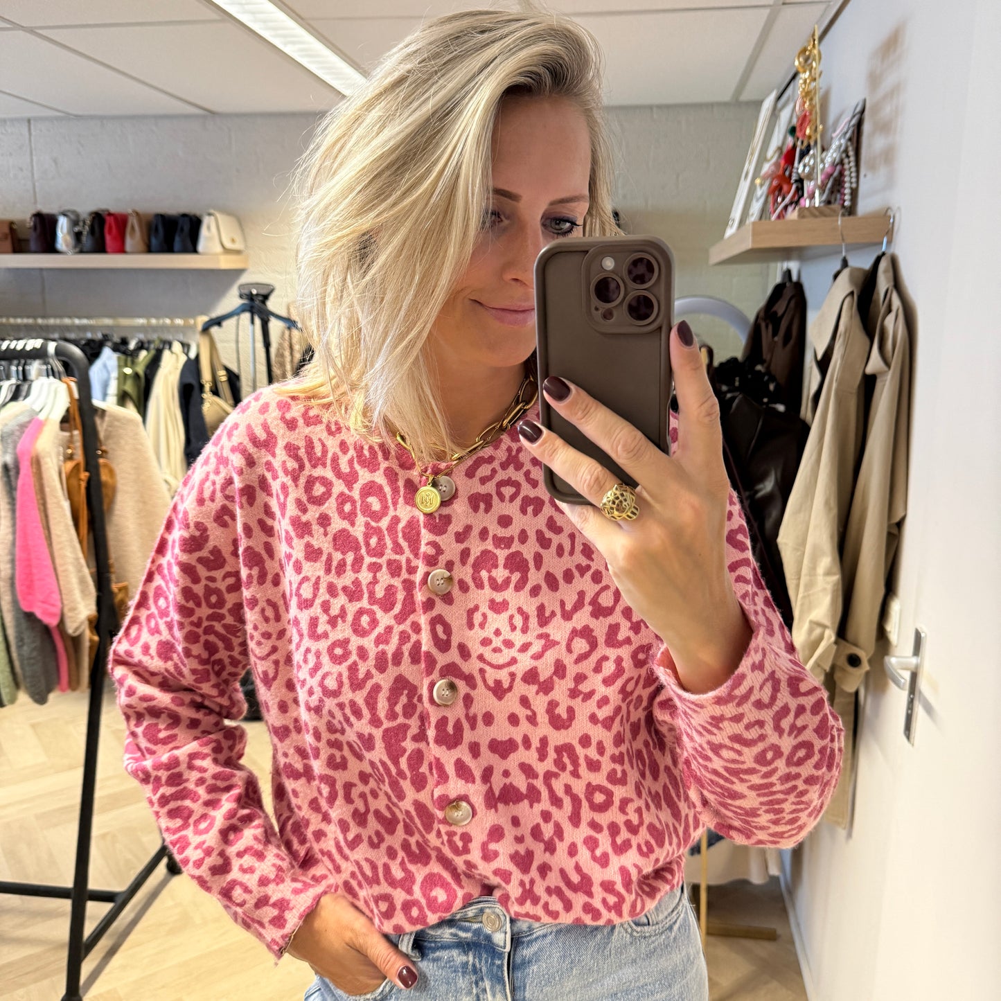 Vest Lala Leopard Roze