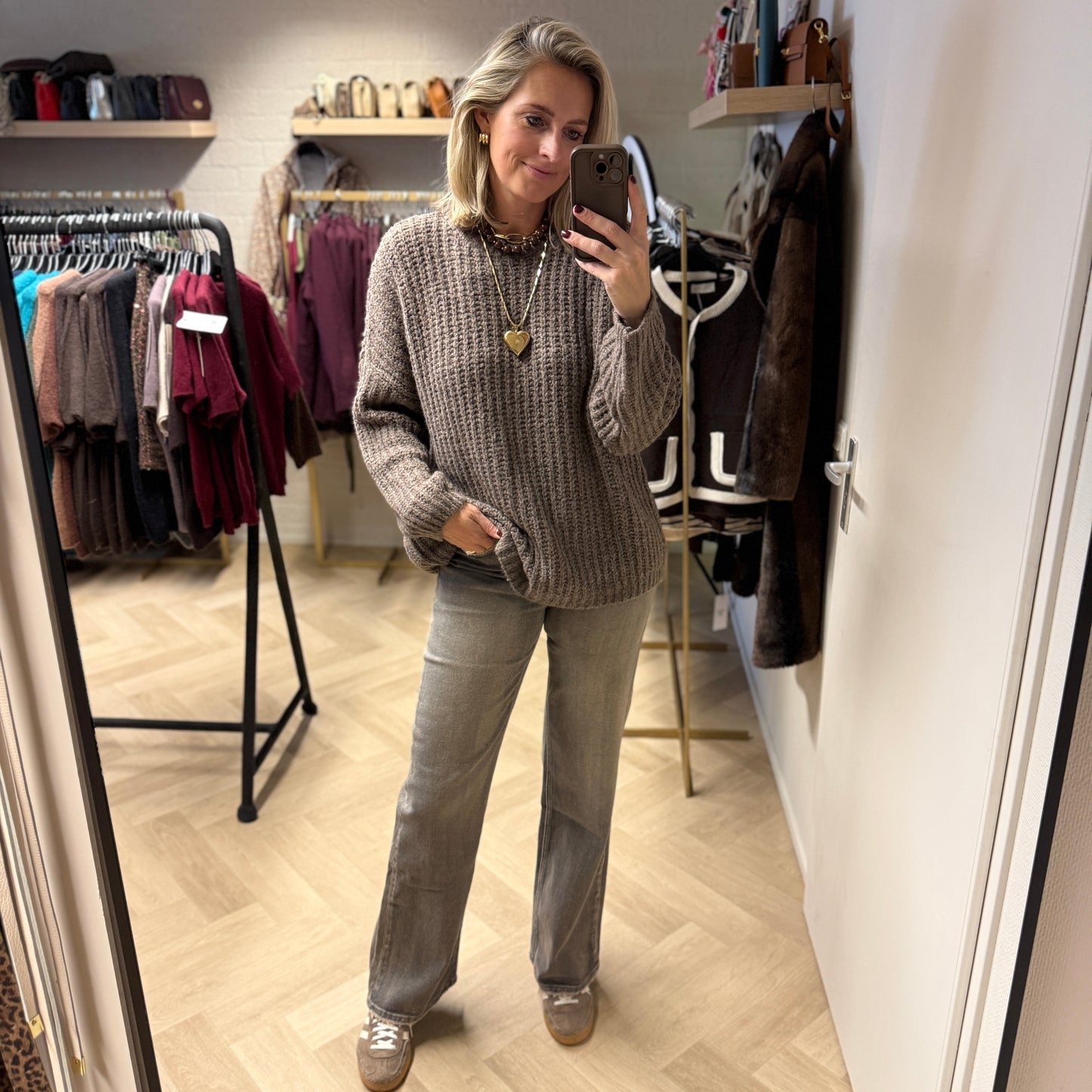 Trui Jet Grof Gebreid Taupe