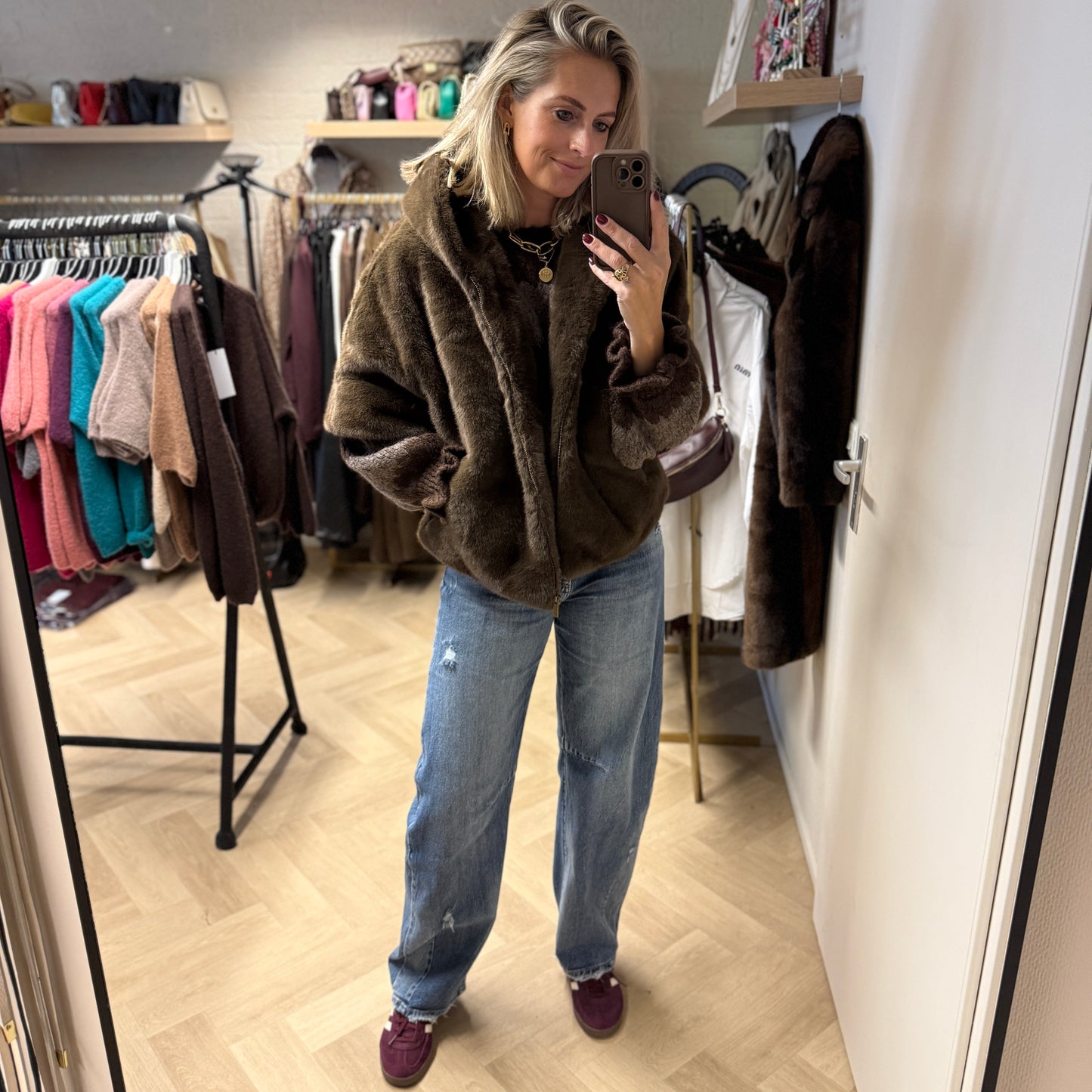 Jas Celia Faux Fur Mocha